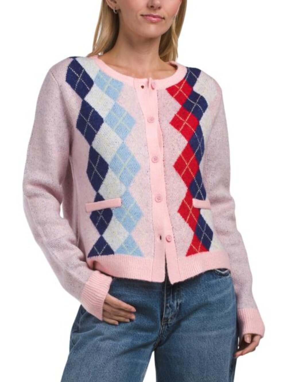FLAT WHITE Argyle Cardigan